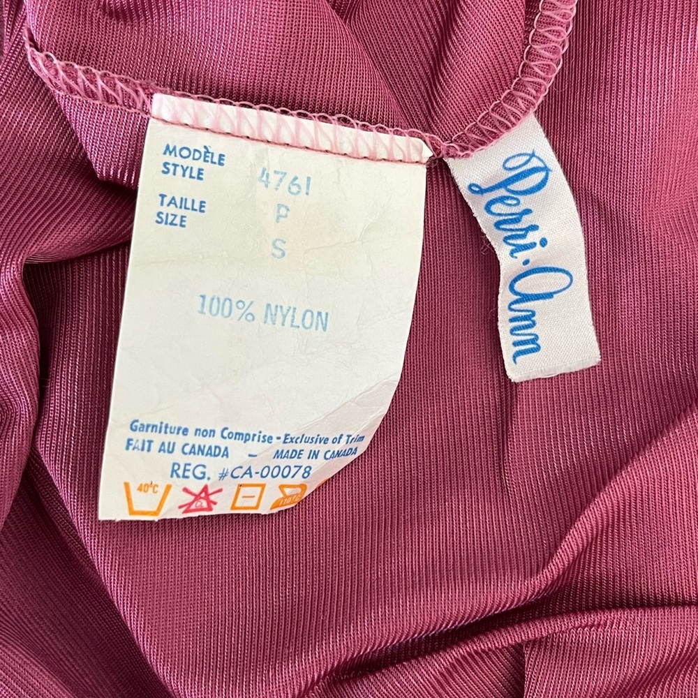 🇨🇦 Vintage 70s Dusty Pink Slip Dress Mauve Lingerie Peri Ann Maxi Small - Picture 6 of 6
